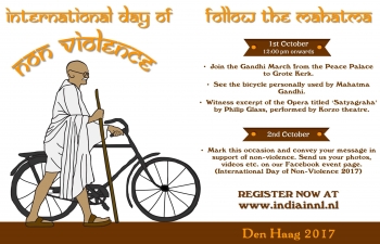 First ever Gandhi March to be held in The Hague on October 1st, 2017 