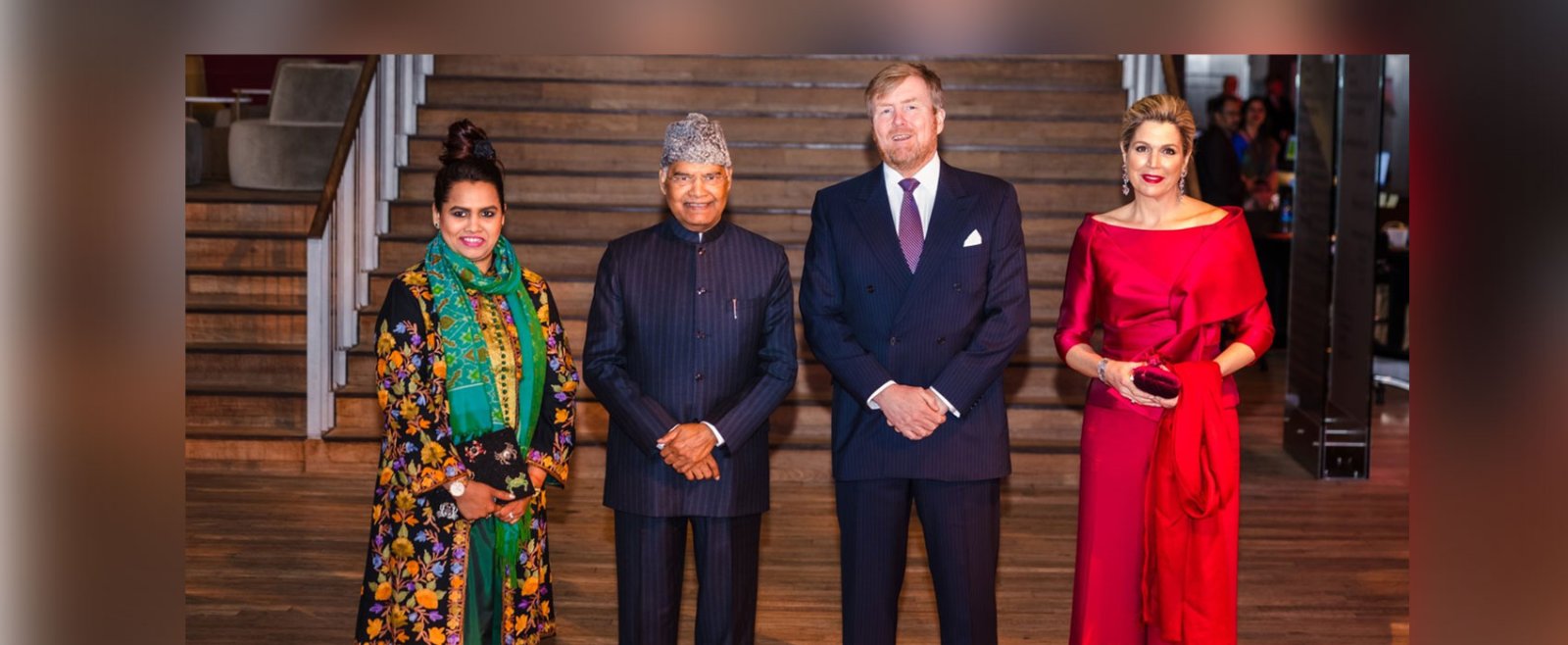 President Ram Nath Kovind and First Lady Mrs Savita Kovind attend a banquet hosted by King Willem-Alexander and Queen Maxima of the Netherlands