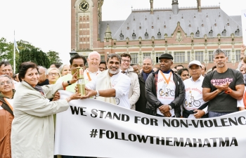 Largest Gandhi March in the Netherlands celebrating International Day of Non violence.