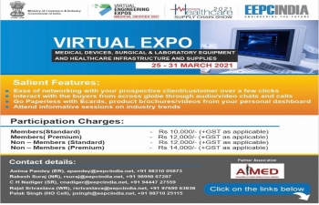 Virtual Expo on Medical Devices,Surgical &Lab Equipment and Healthcare Infrastructure & Supplies, March 25-31, 2021