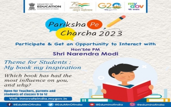 Inviting students Grades 9 to 12 to participate in Pariksha Pe Charcha 2023 - an online creative writing competition on various themes. Registrations are open till Dec 30, 2022.  More info: https://innovateindia.mygov.in/ppc-2023/