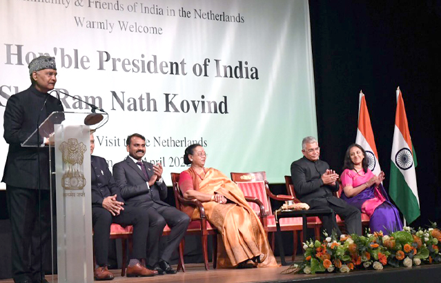 President Ram Nath Kovind addressed the Indian Community and Friends of India at the Indian Community Reception during his state visit to the Kingdom of the Netherlands